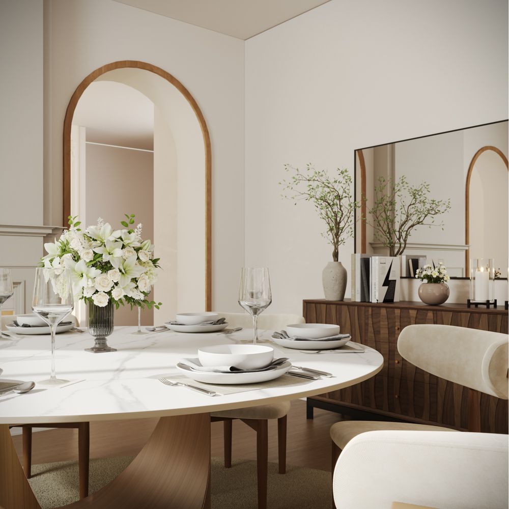 Aurelio Round Sintered Stone Dining Table - Exclusivia