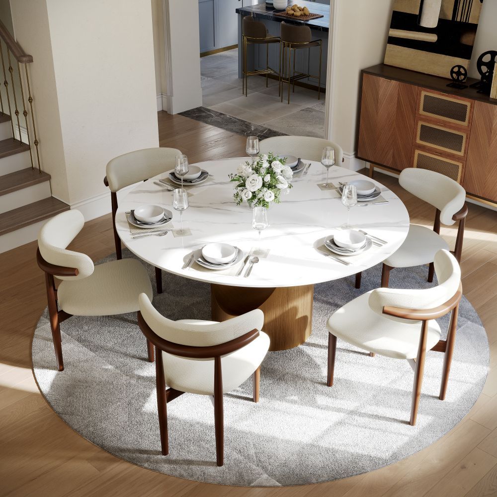 Aurelio Round Sintered Stone Dining Table - Exclusivia