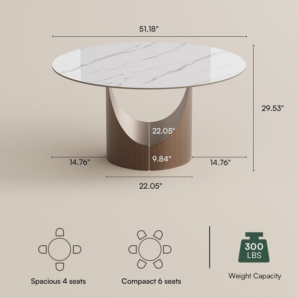 Aurelio Round Sintered Stone Dining Table - Exclusivia
