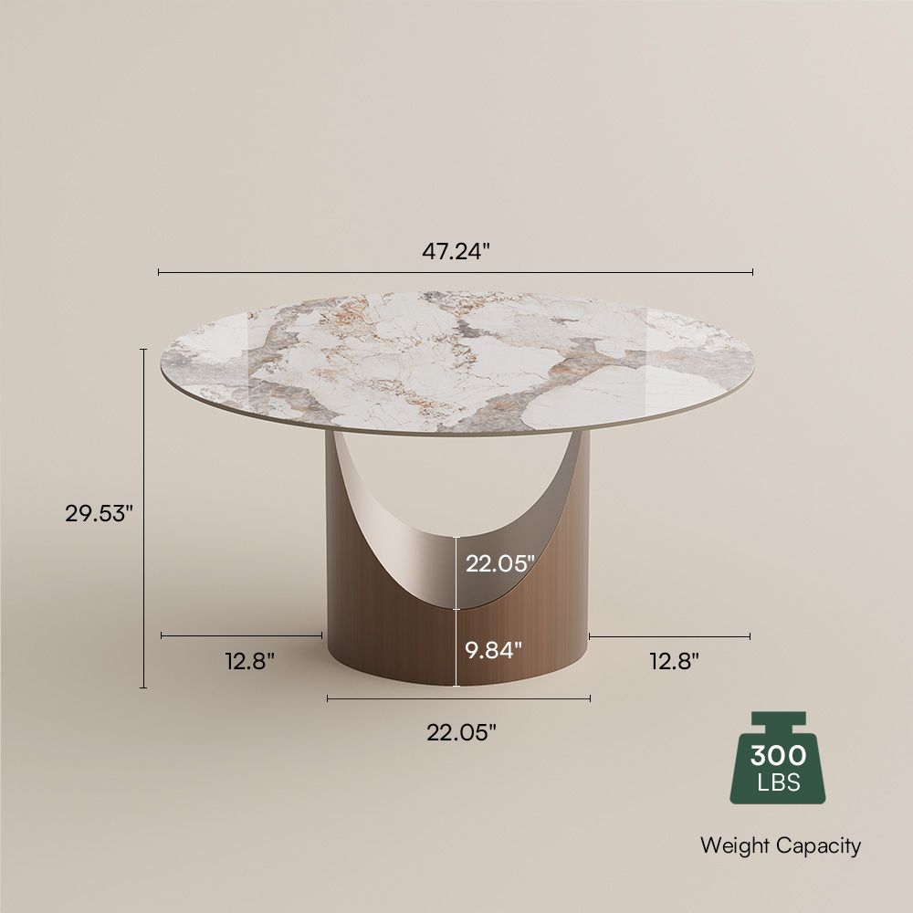 Aurelio Round Sintered Stone Dining Table - Exclusivia