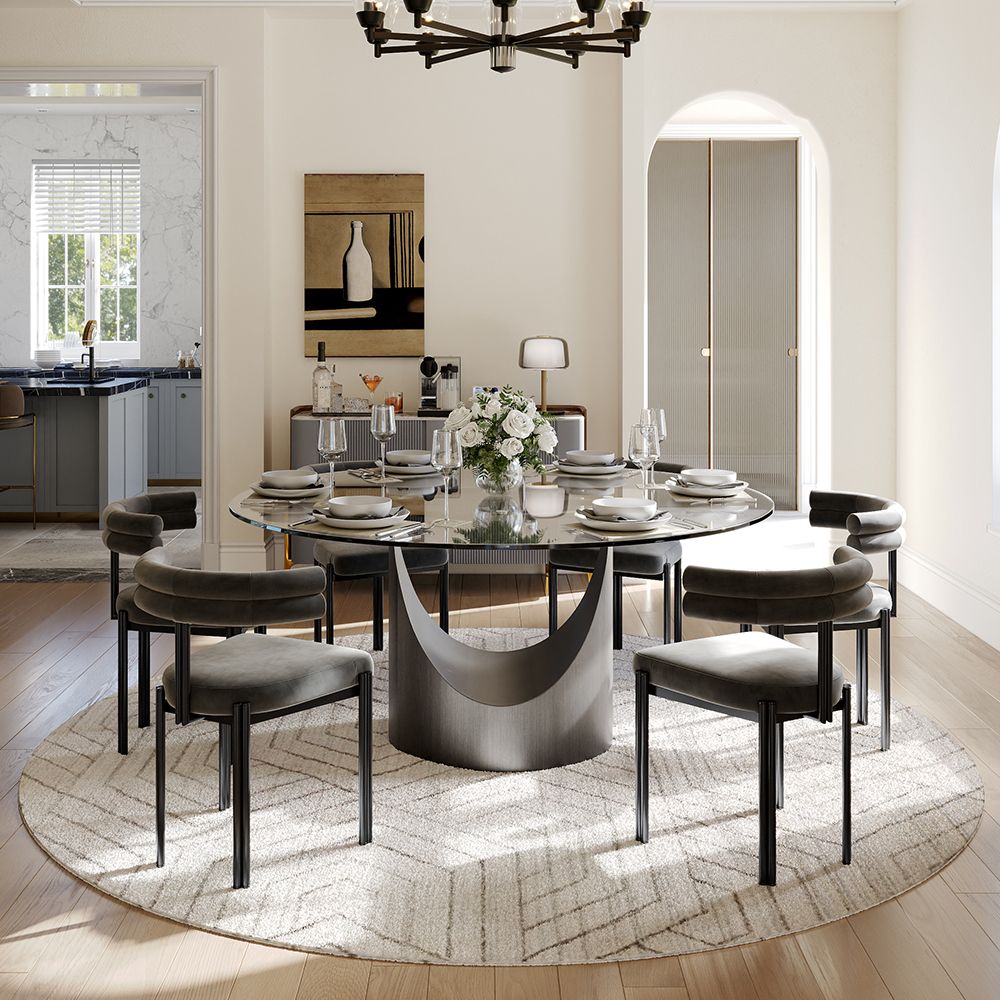 Aurelio Round Sintered Stone Dining Table - Exclusivia