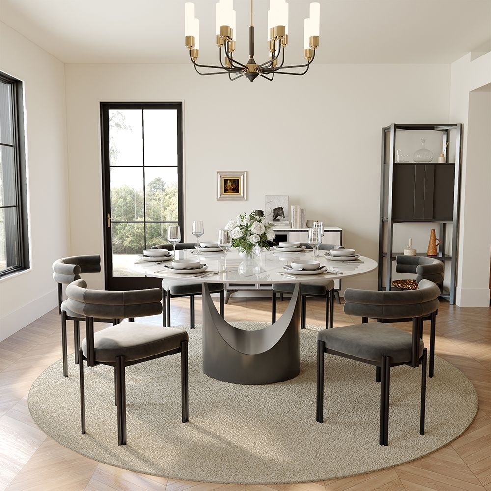 Aurelio Round Sintered Stone Dining Table - Exclusivia