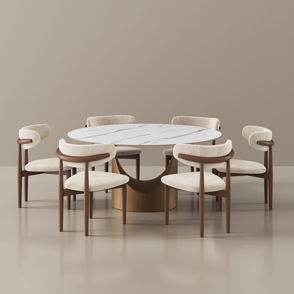 Aurelio Round Sintered Stone Dining Table - Exclusivia