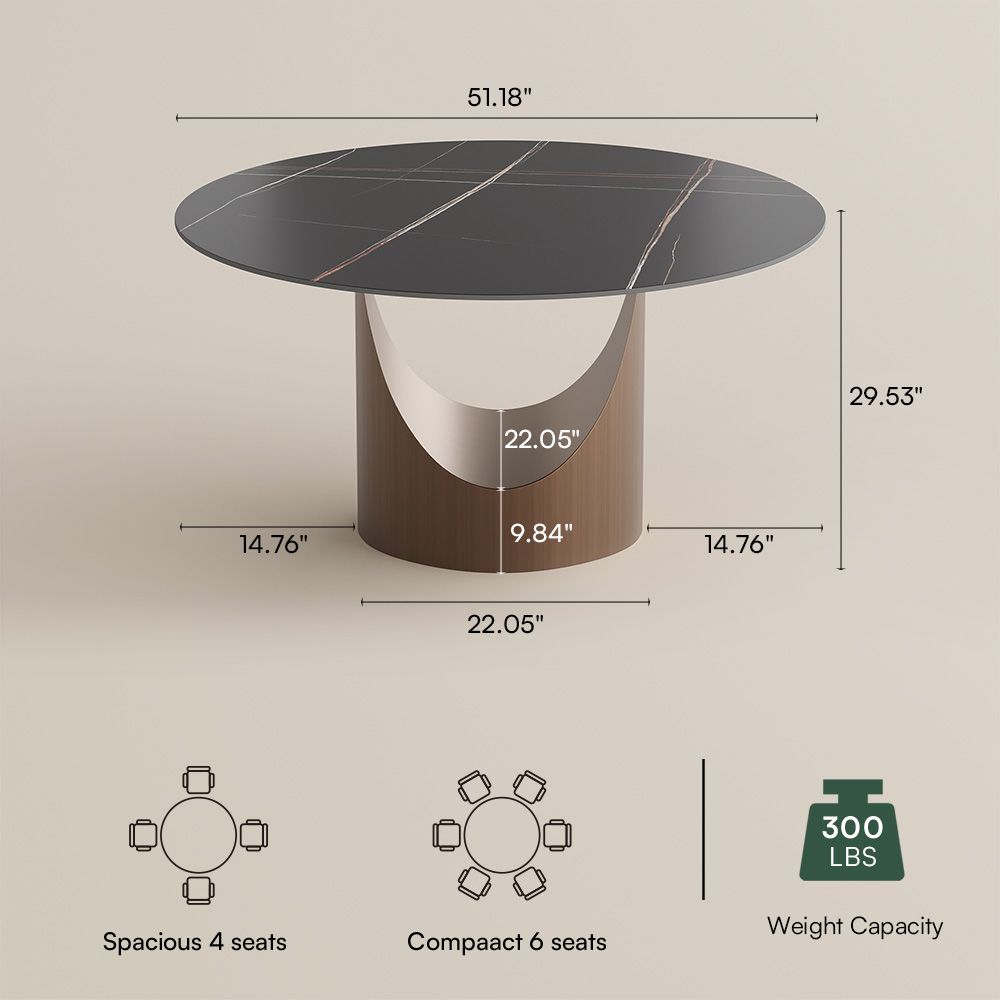 Aurelio Round Sintered Stone Dining Table - Exclusivia