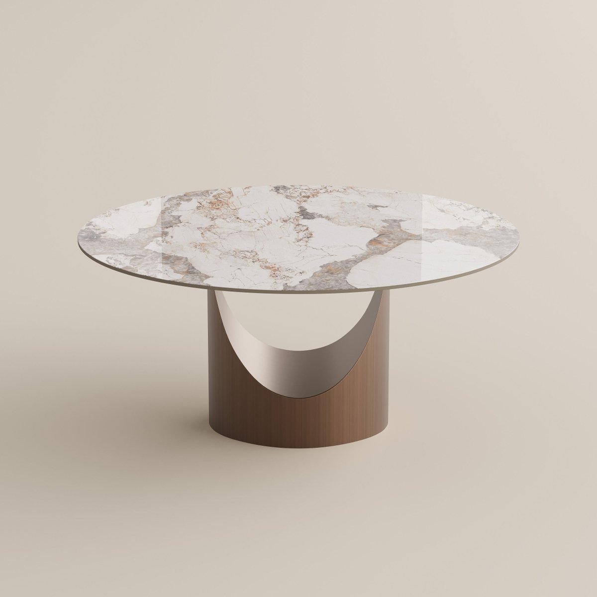 Aurelio Round Sintered Stone Dining Table - Exclusivia
