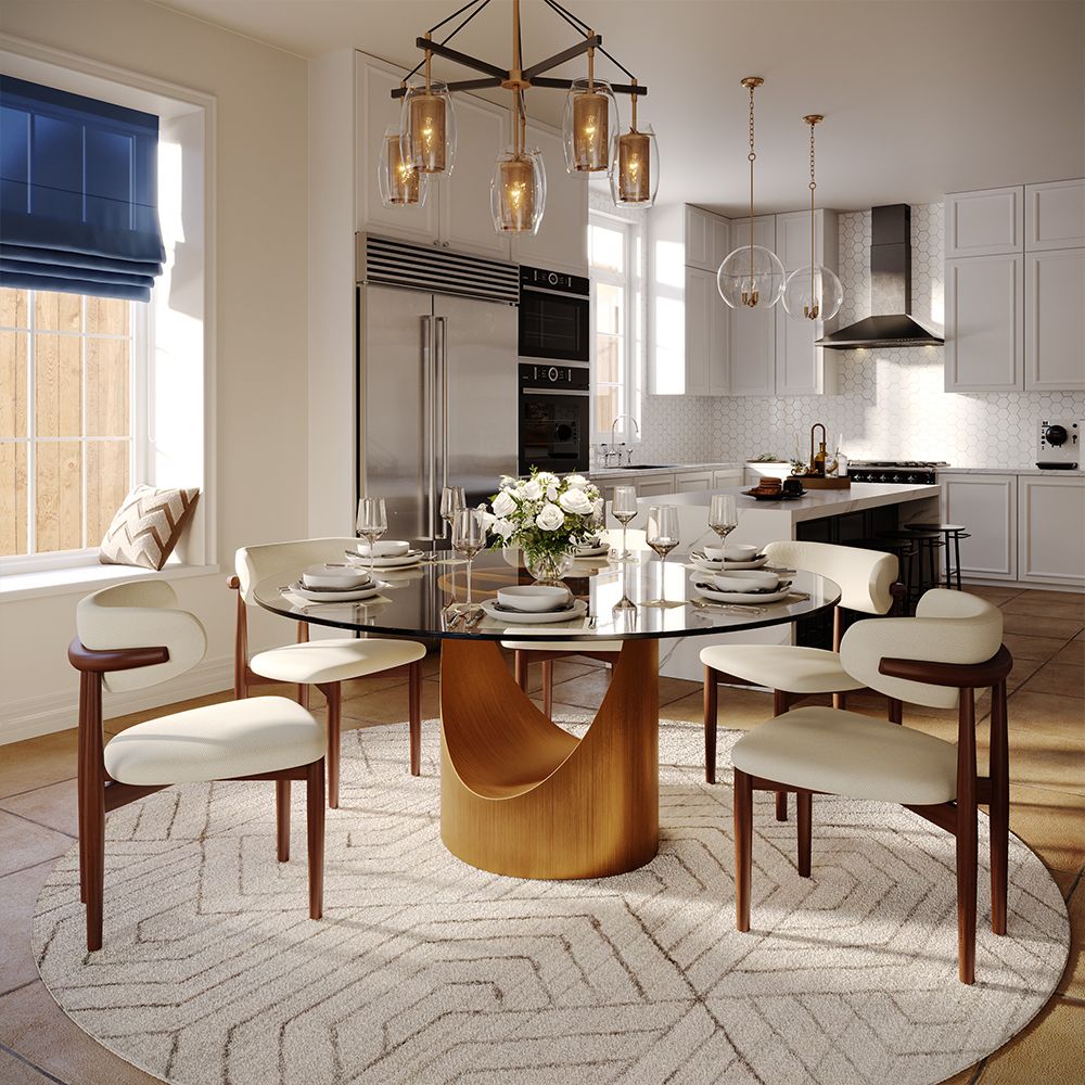 Aurelio Round Sintered Stone Dining Table - Exclusivia