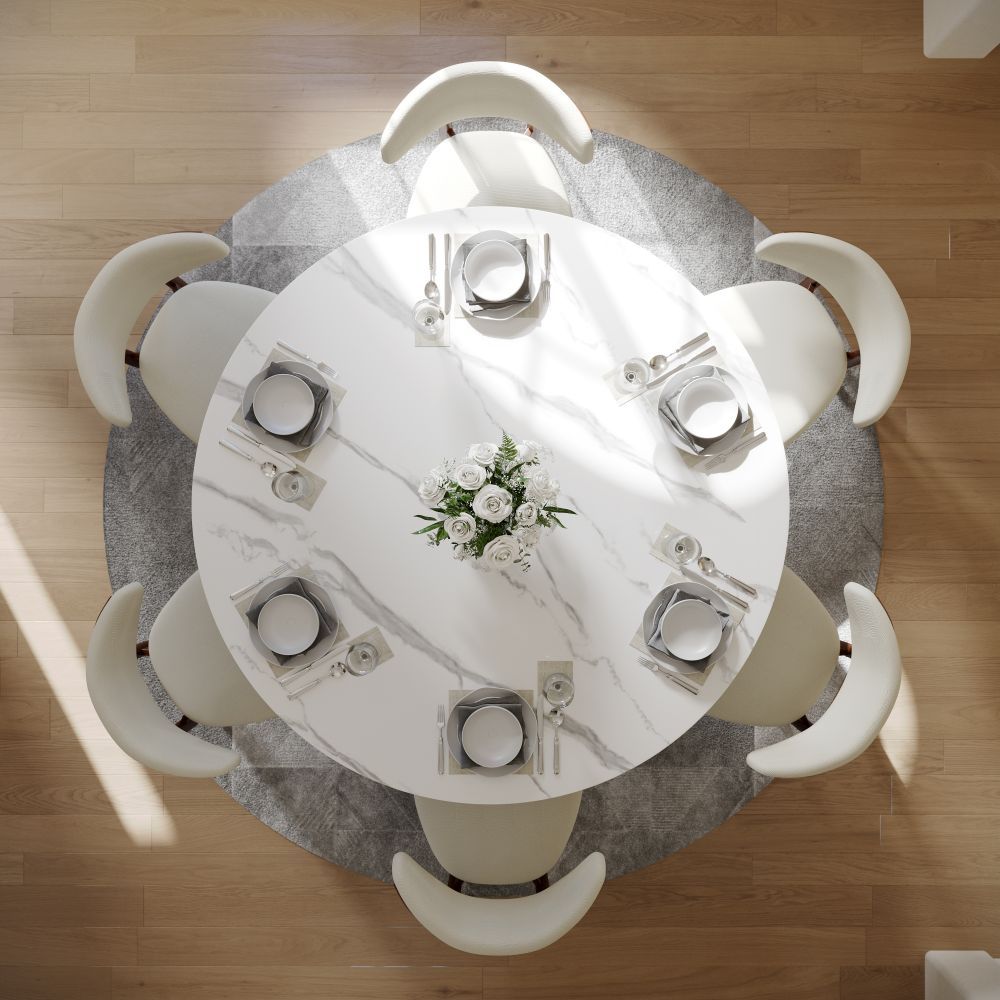 Aurelio Round Sintered Stone Dining Table - Exclusivia