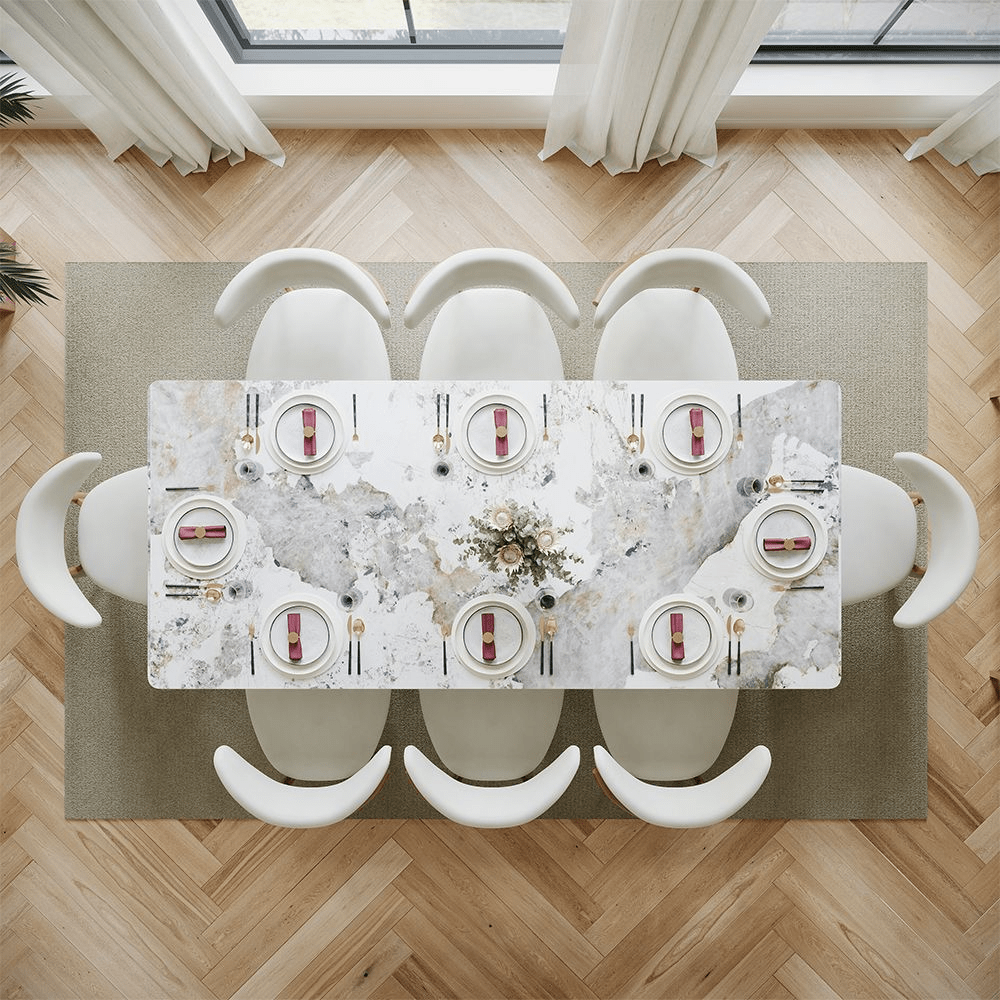 Aurelius Bronze – 71" Rectangular Glossy Sintered Stone Dining Table - Exclusivia