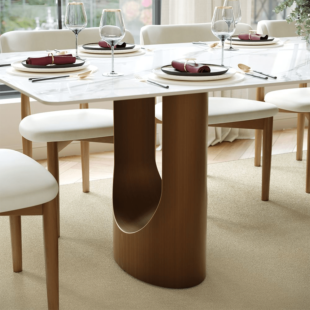 Aurelius Bronze – 71" Rectangular Glossy Sintered Stone Dining Table - Exclusivia