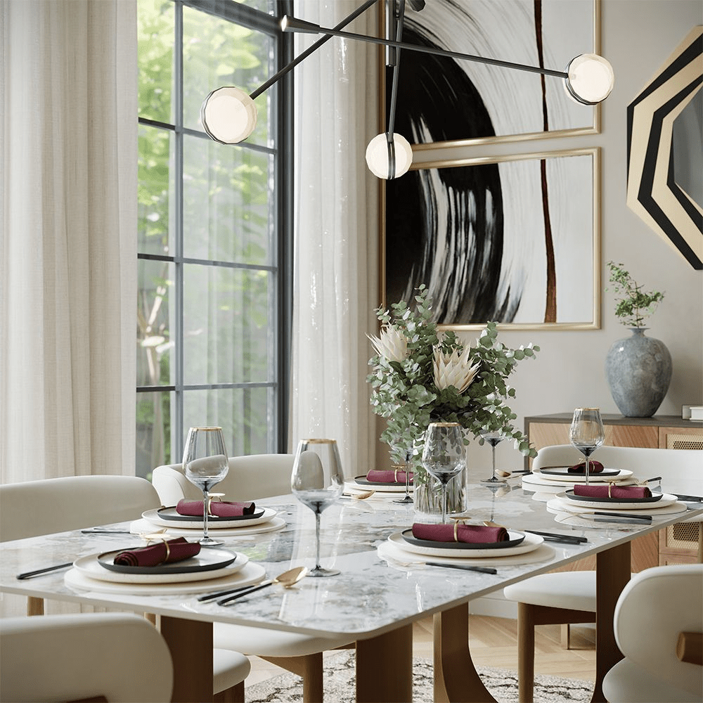 Aurelius Bronze – 71" Rectangular Glossy Sintered Stone Dining Table - Exclusivia