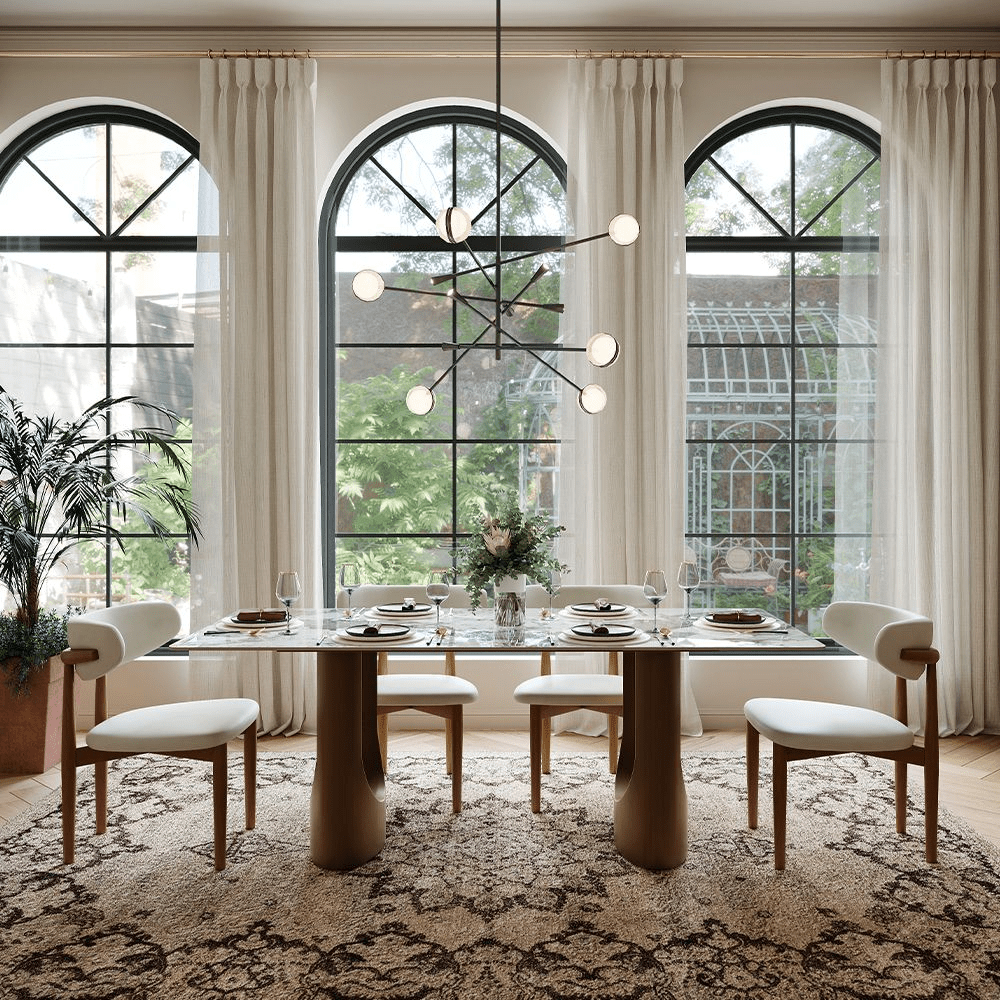 Aurelius Bronze – 71" Rectangular Glossy Sintered Stone Dining Table - Exclusivia