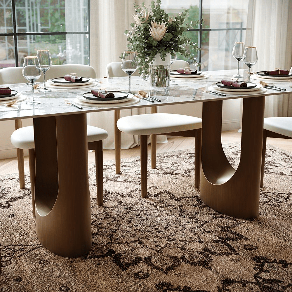 Aurelius Bronze – 71" Rectangular Glossy Sintered Stone Dining Table - Exclusivia