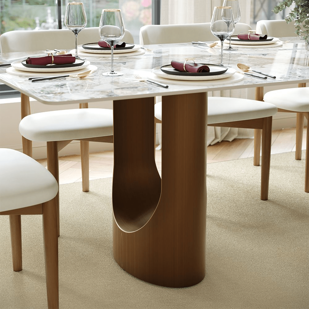 Aurelius Bronze – 71" Rectangular Glossy Sintered Stone Dining Table - Exclusivia