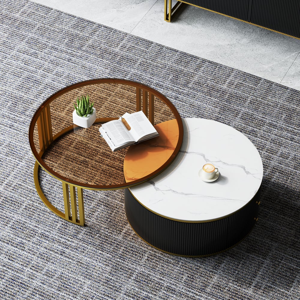 Auro Sintered Stone Fluted TV Console - Exclusivia