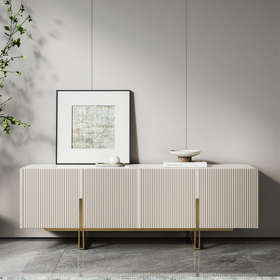 Auro Sintered Stone Fluted TV Console - Exclusivia