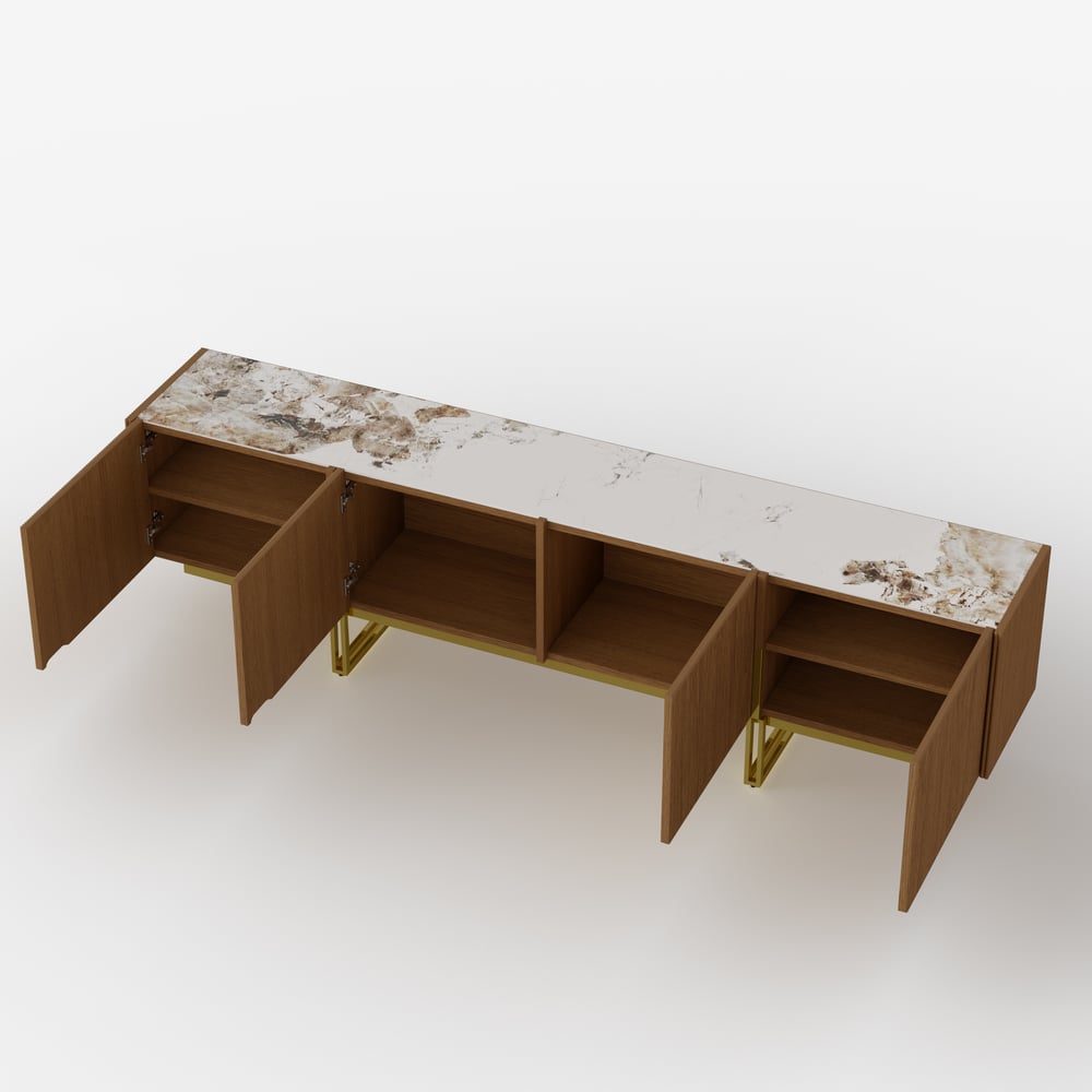 Auro Sintered Stone Fluted TV Console - Exclusivia