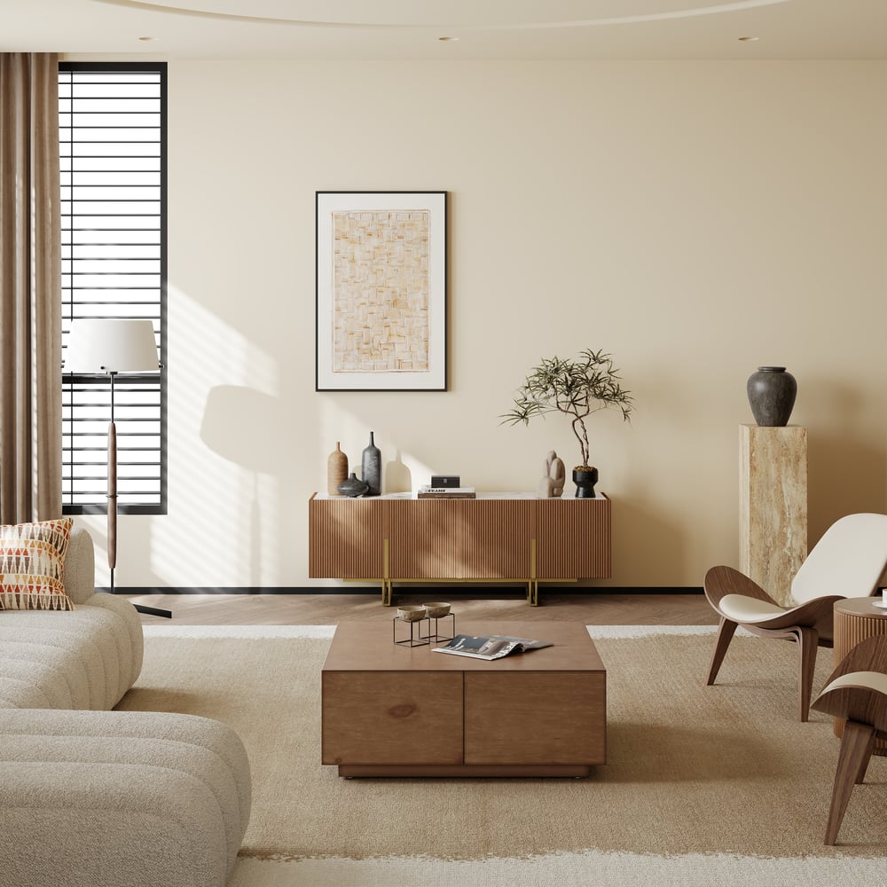 Auro Sintered Stone Fluted TV Console - Exclusivia