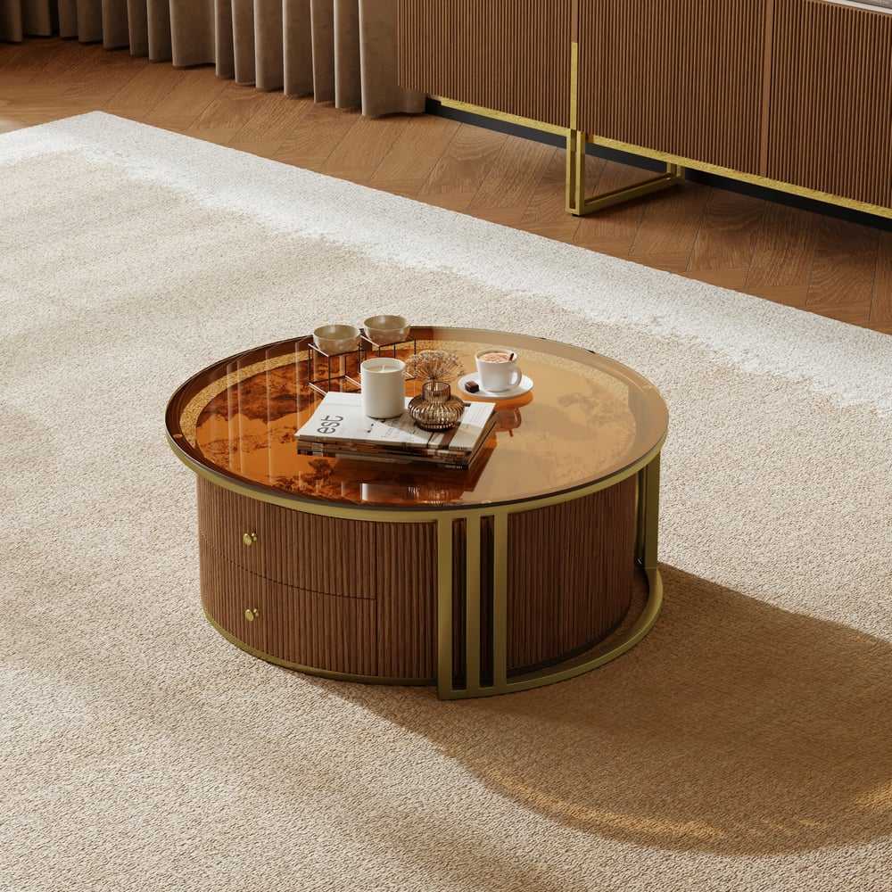 Auro Sintered Stone Fluted TV Console - Exclusivia