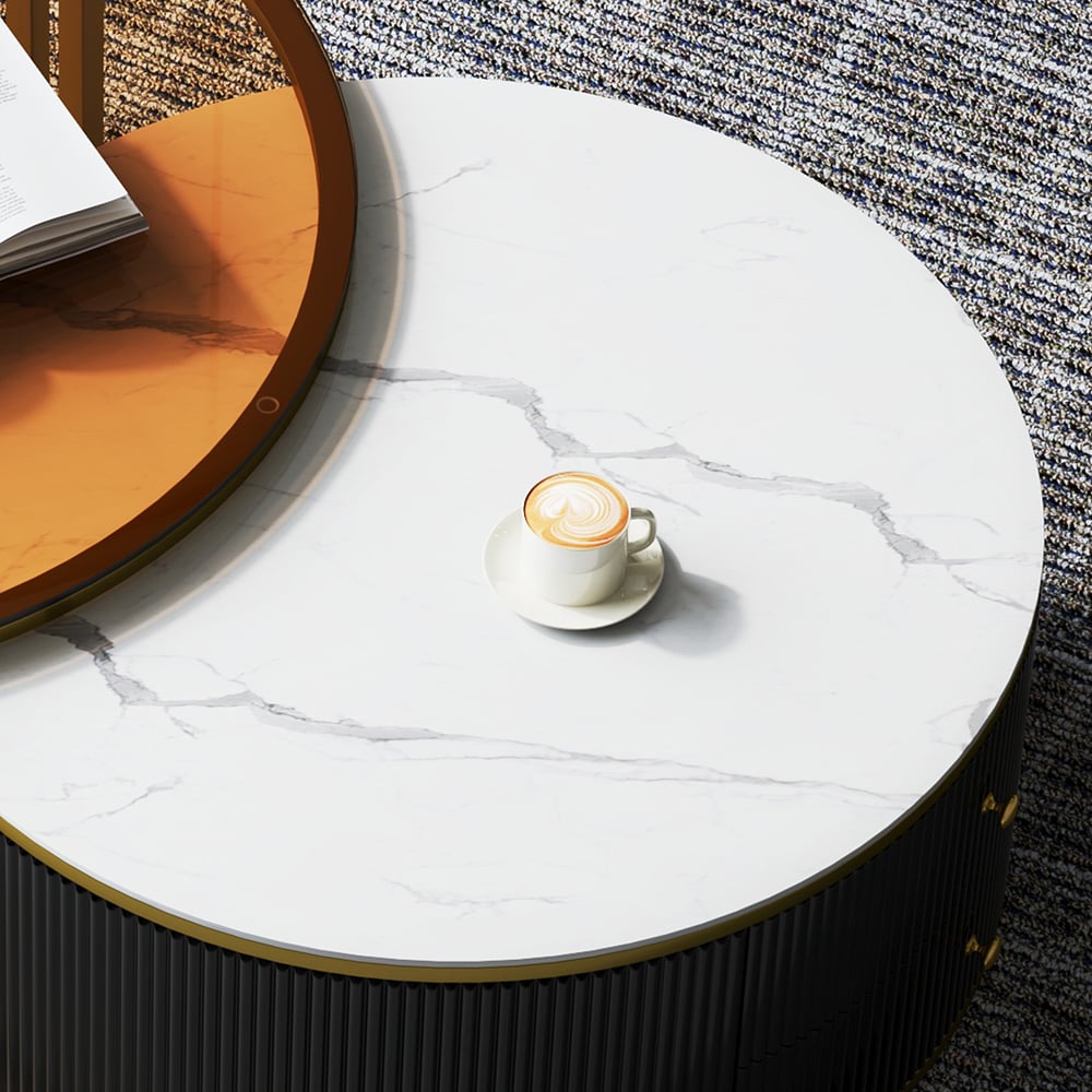 Auro Sintered Stone Fluted TV Console - Exclusivia