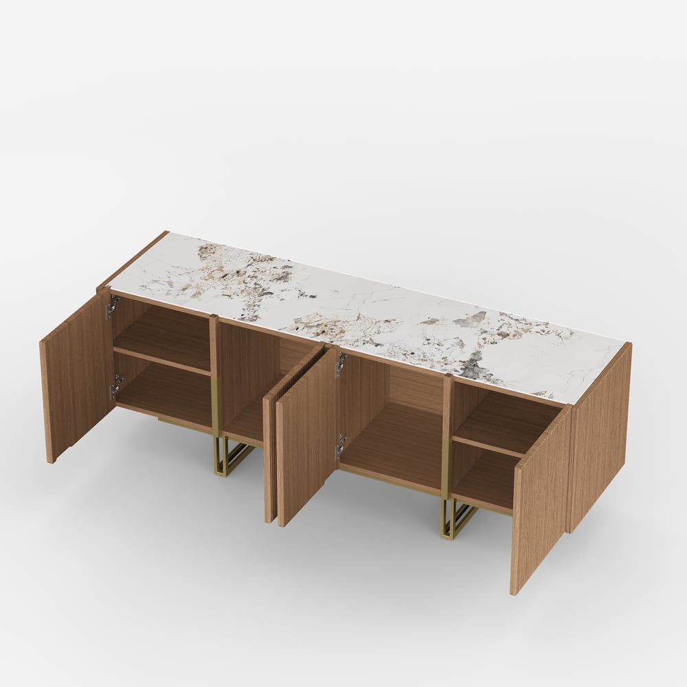 Auro Sintered Stone Fluted TV Console - Exclusivia
