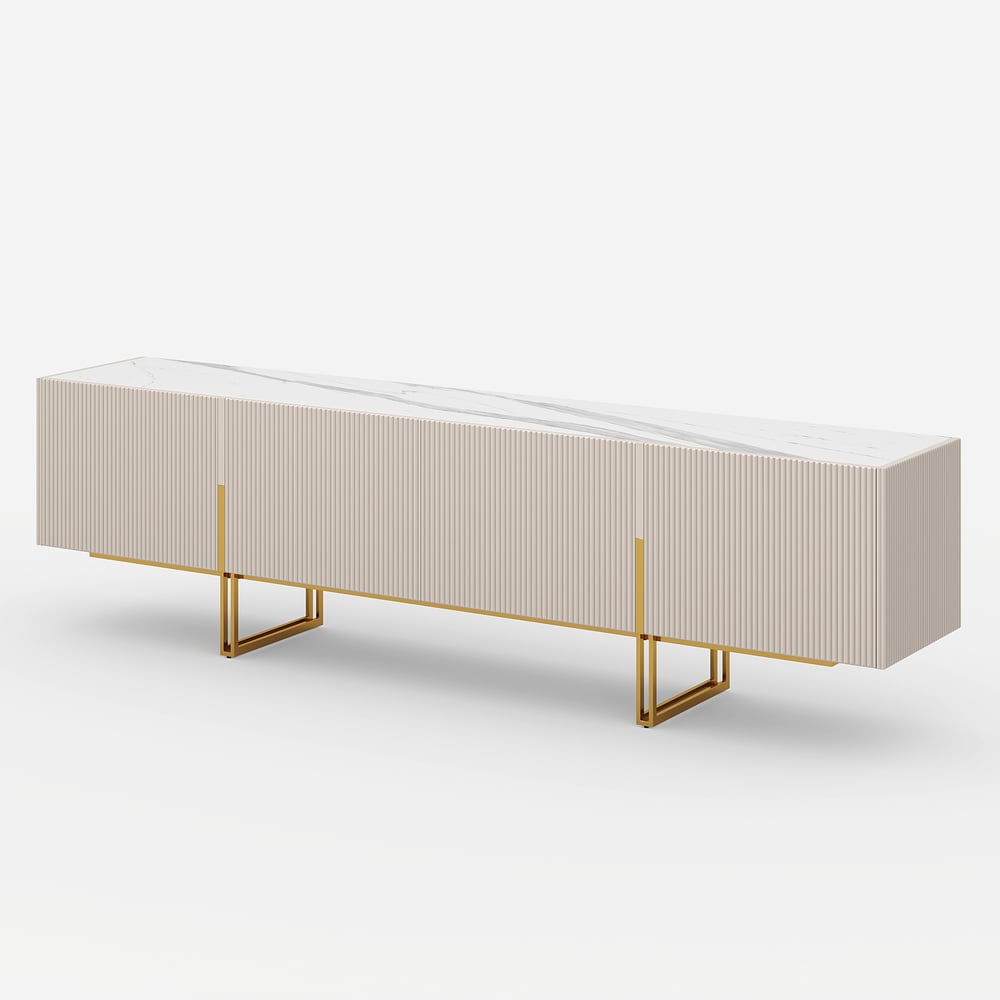 Auro Sintered Stone Fluted TV Console - Exclusivia