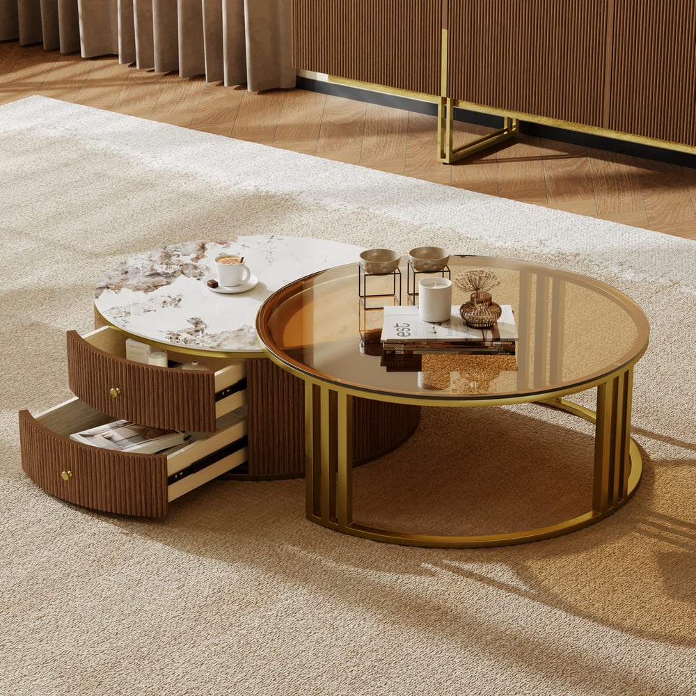 Auro Sintered Stone Fluted TV Console - Exclusivia