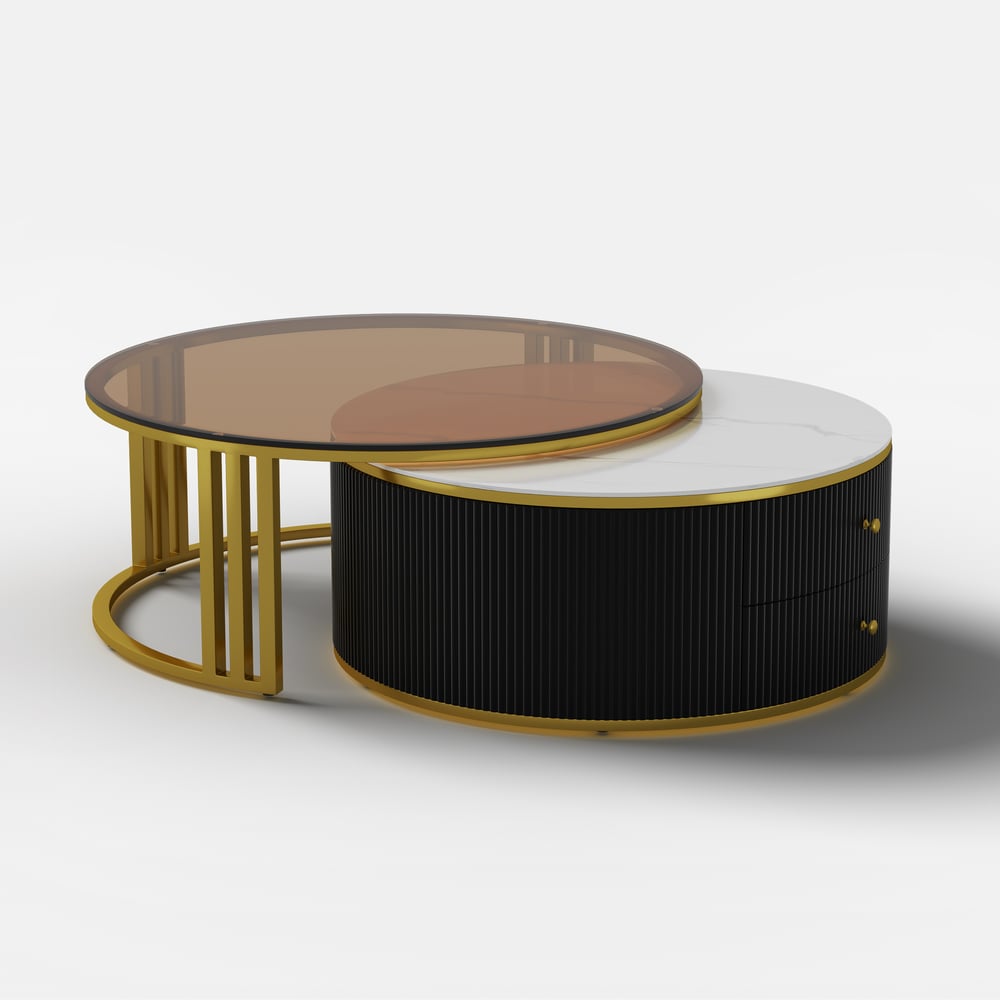 Auro Sintered Stone Fluted TV Console - Exclusivia