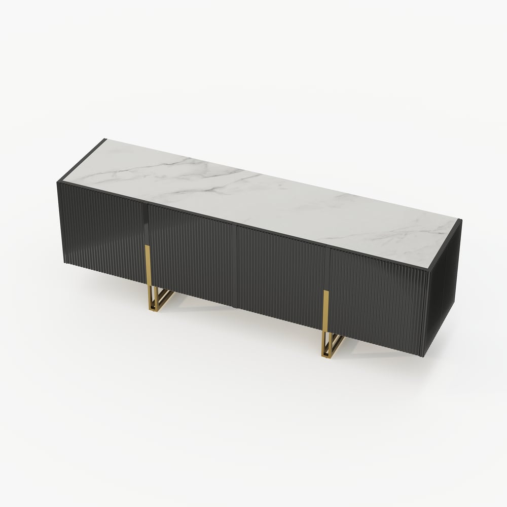 Auro Sintered Stone Fluted TV Console - Exclusivia