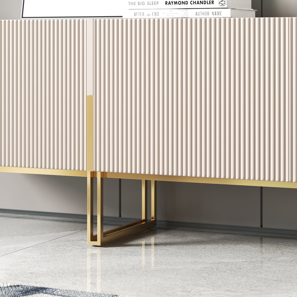 Auro Sintered Stone Fluted TV Console - Exclusivia