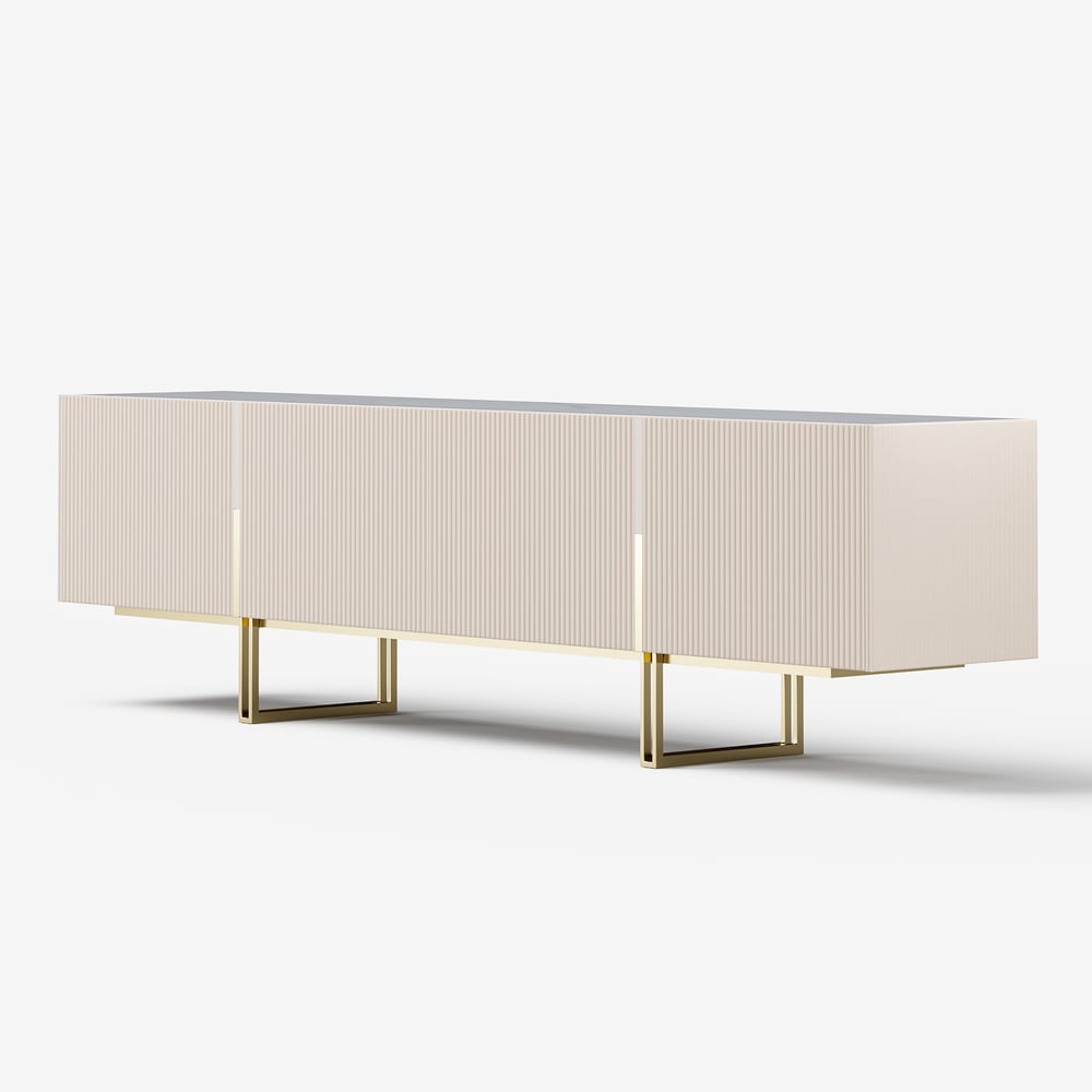 Auro Sintered Stone Fluted TV Console - Exclusivia