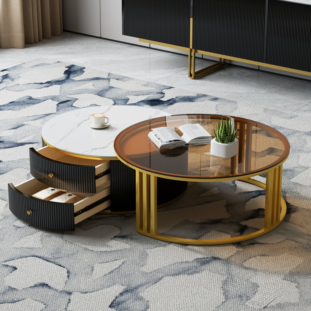 Auro Sintered Stone Fluted TV Console - Exclusivia