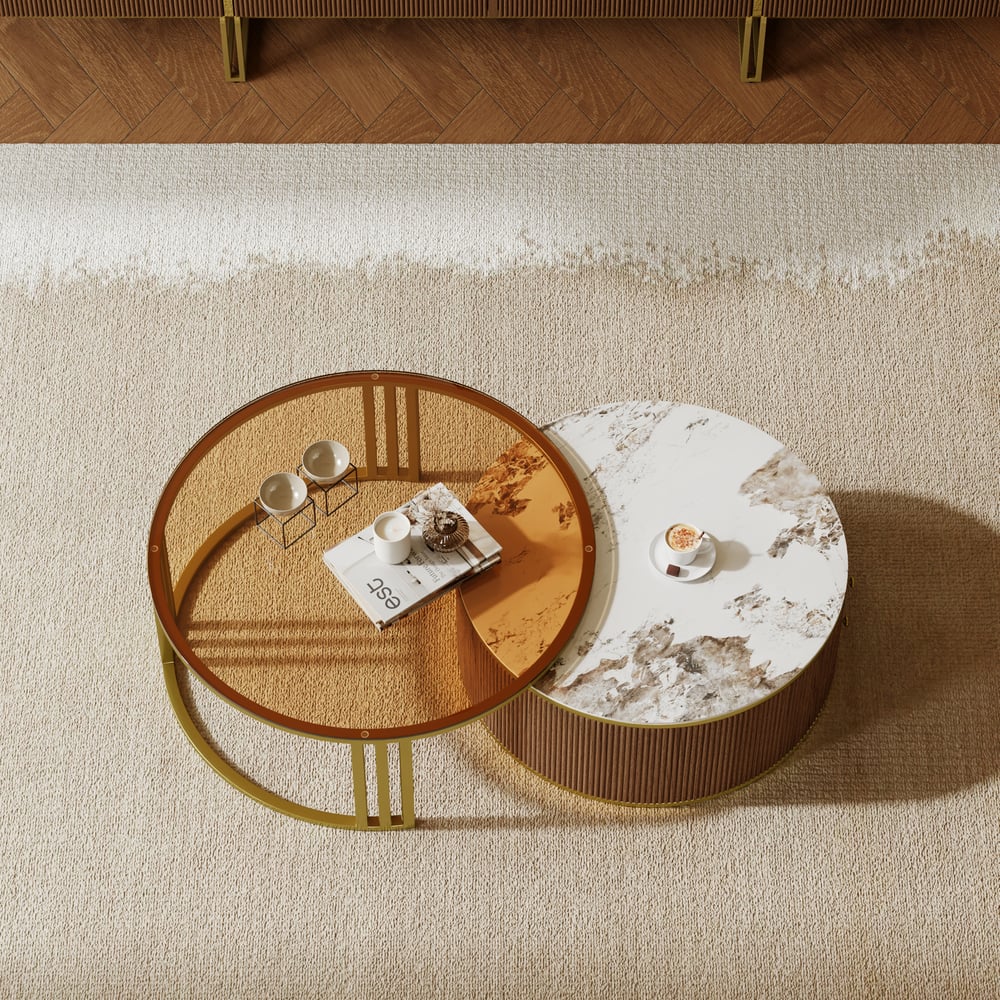 Auro Sintered Stone Fluted TV Console - Exclusivia