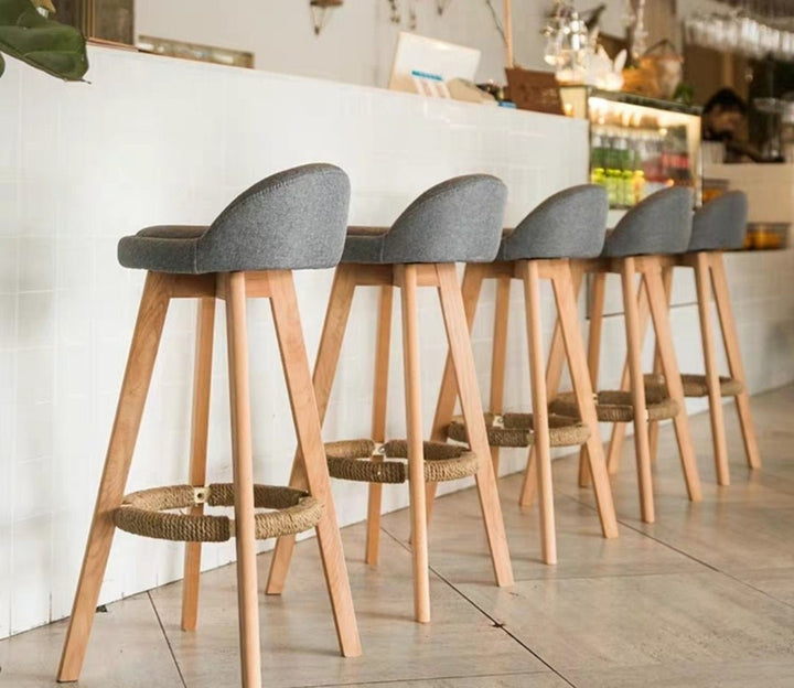 Axel Scandinavian Solid Wood Bar Stool - Exclusivia