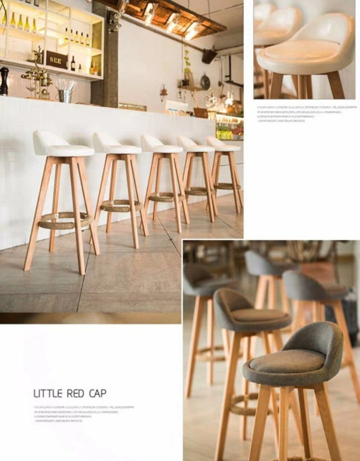 Axel Scandinavian Solid Wood Bar Stool - Exclusivia