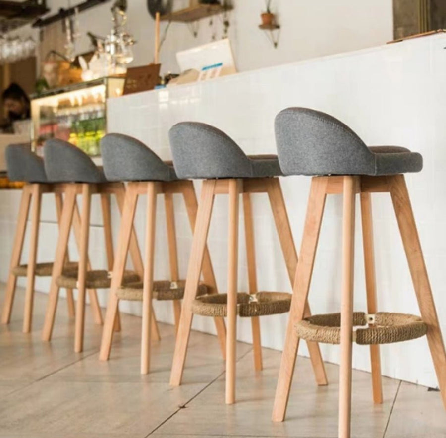Axel Scandinavian Solid Wood Bar Stool - Exclusivia