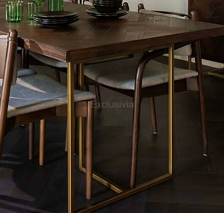 AYLIFFE Rustic Herringbone Dining Table - Exclusivia