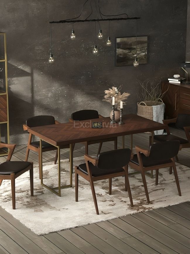 AYLIFFE Rustic Herringbone Dining Table - Exclusivia