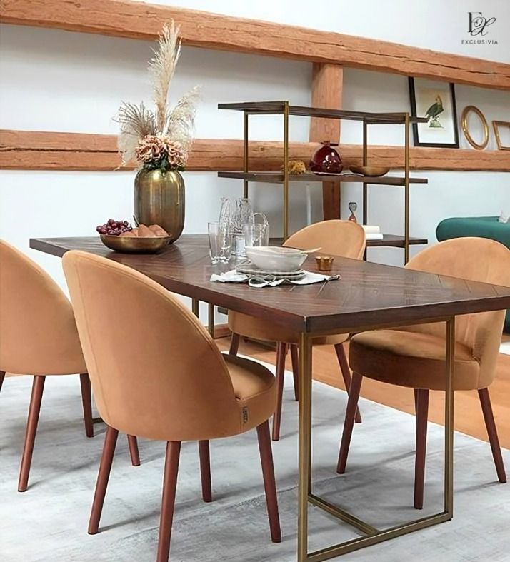AYLIFFE Rustic Herringbone Dining Table - Exclusivia