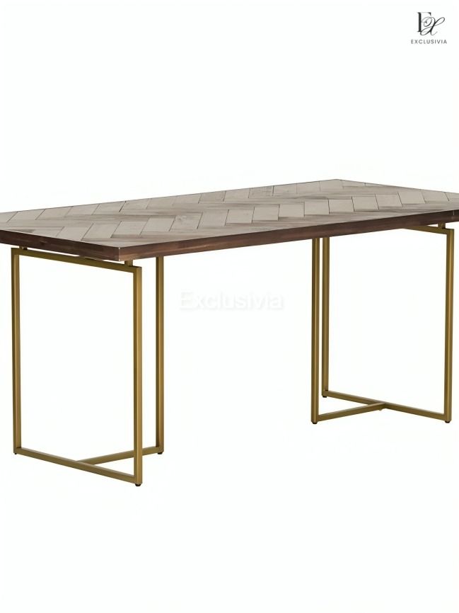 AYLIFFE Rustic Herringbone Dining Table - Exclusivia