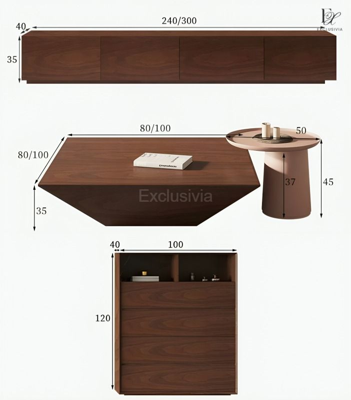 BASEY Modern TV Console - Exclusivia