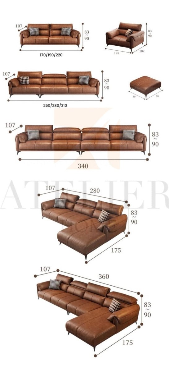 Bellamy Leather Sectional Sofa - Exclusivia