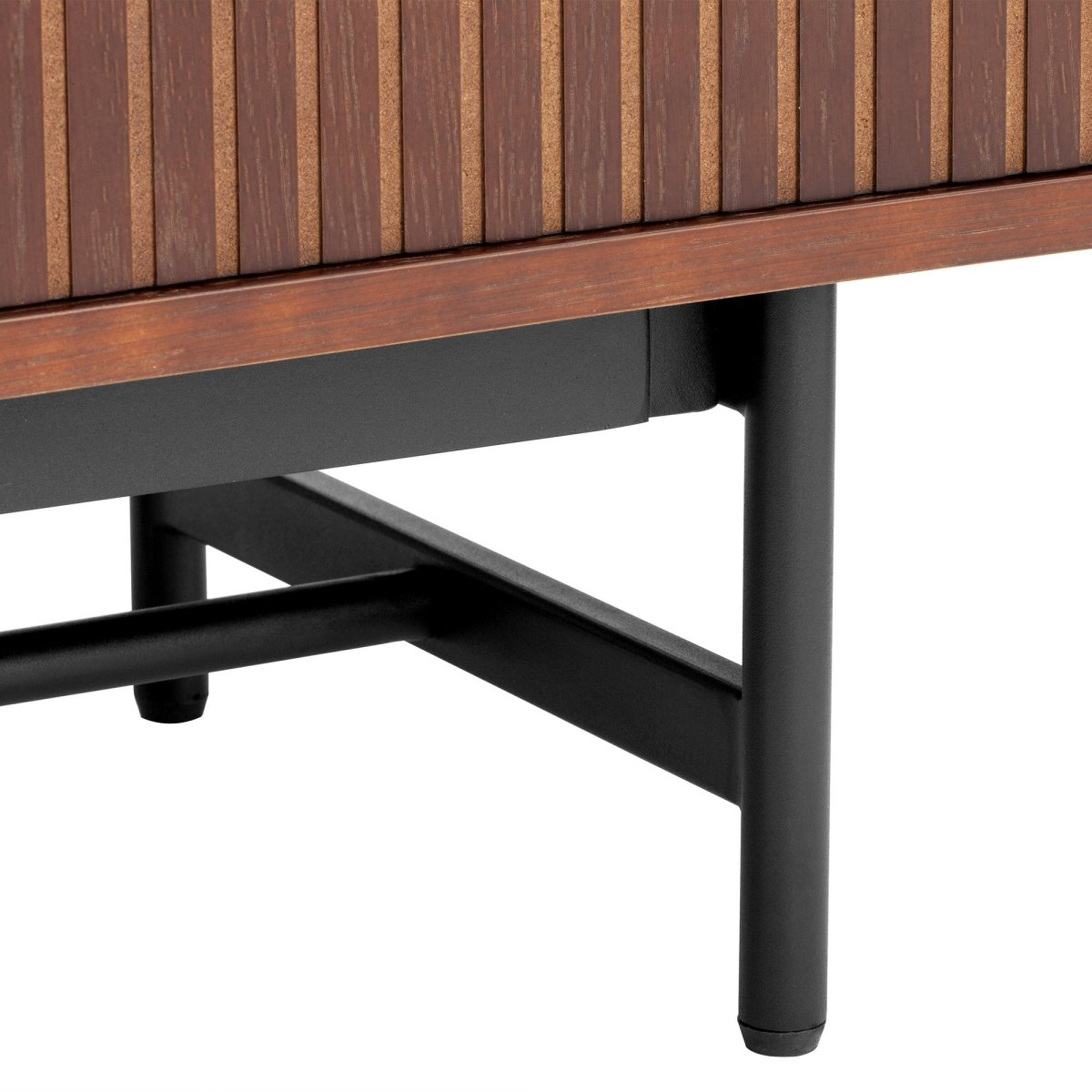 Benson Walnut Fluted Entertainment Unit, 200 cm - Exclusivia