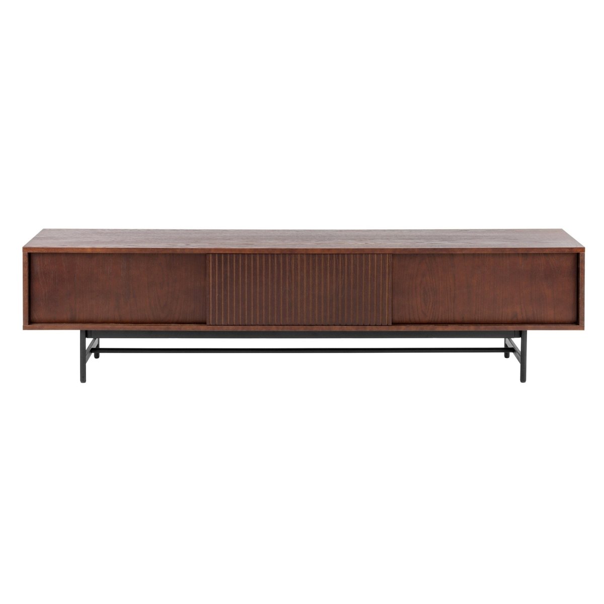 Benson Walnut Fluted Entertainment Unit, 200 cm - Exclusivia
