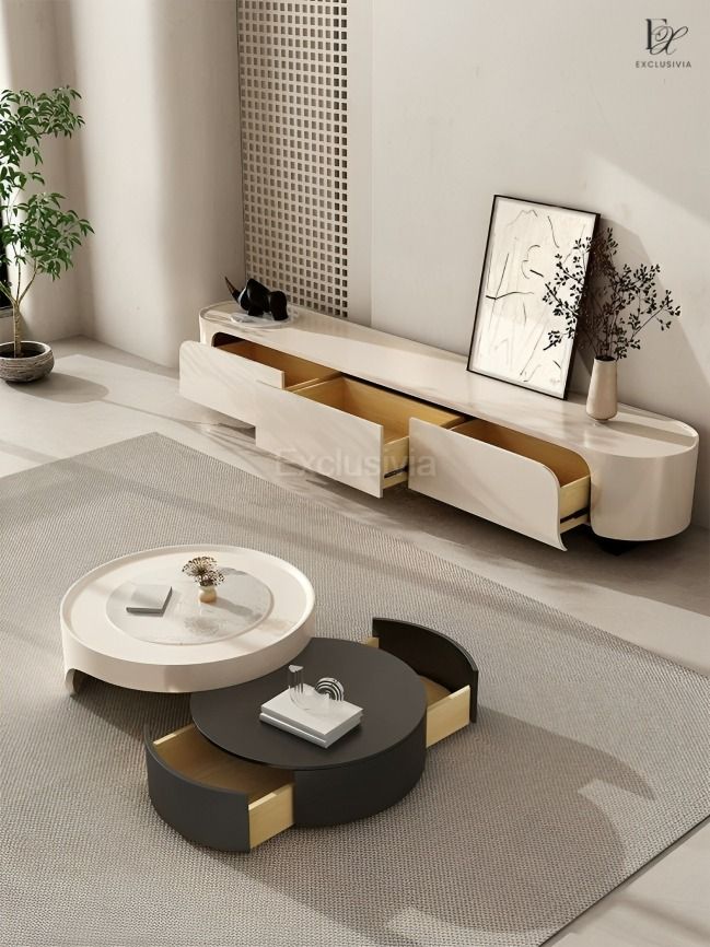 BIRLE Modern TV Console & Coffee Table - Exclusivia