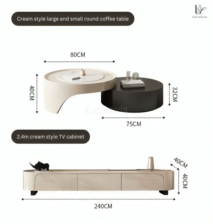 BIRLE Modern TV Console & Coffee Table - Exclusivia