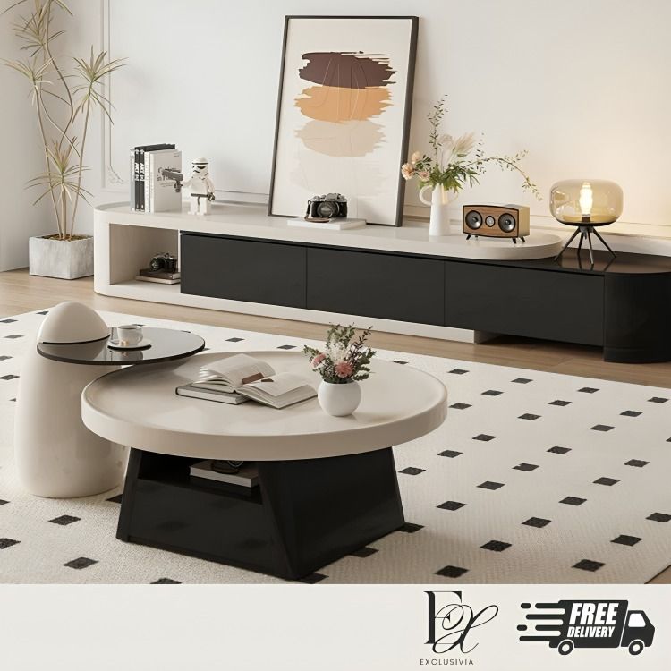 BITTIN Japandi TV Console & Coffee Table - Exclusivia