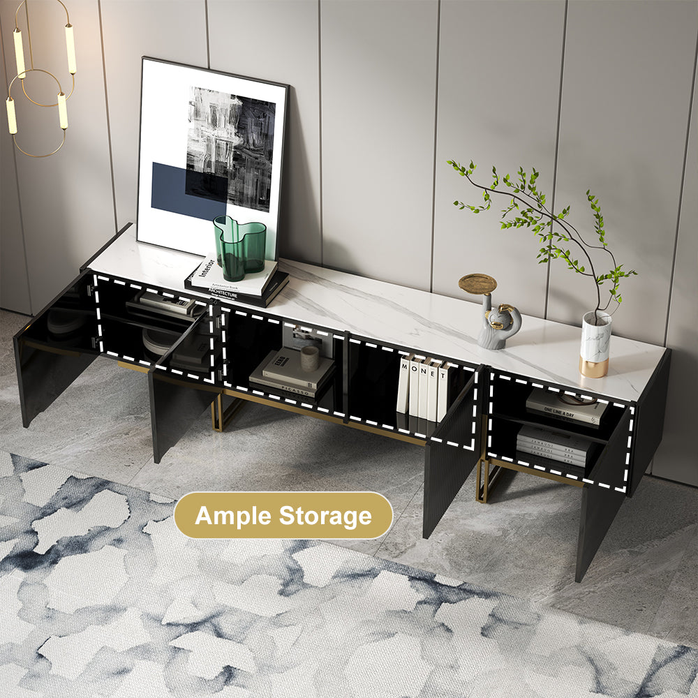 Auro Sintered Stone Fluted TV Console