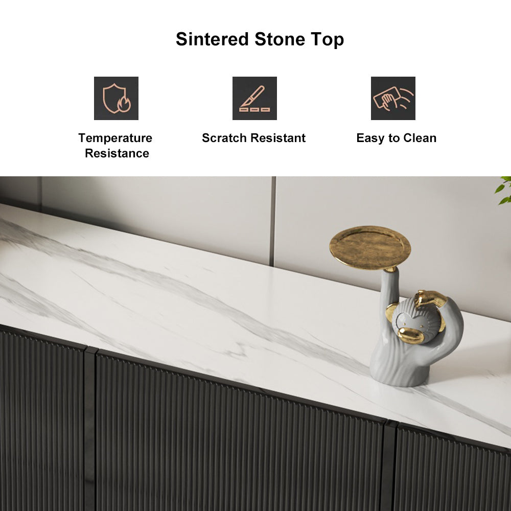 Auro Sintered Stone Fluted TV Console