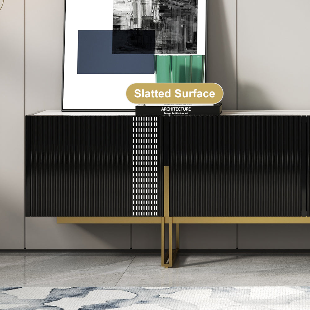 Auro Sintered Stone Fluted TV Console