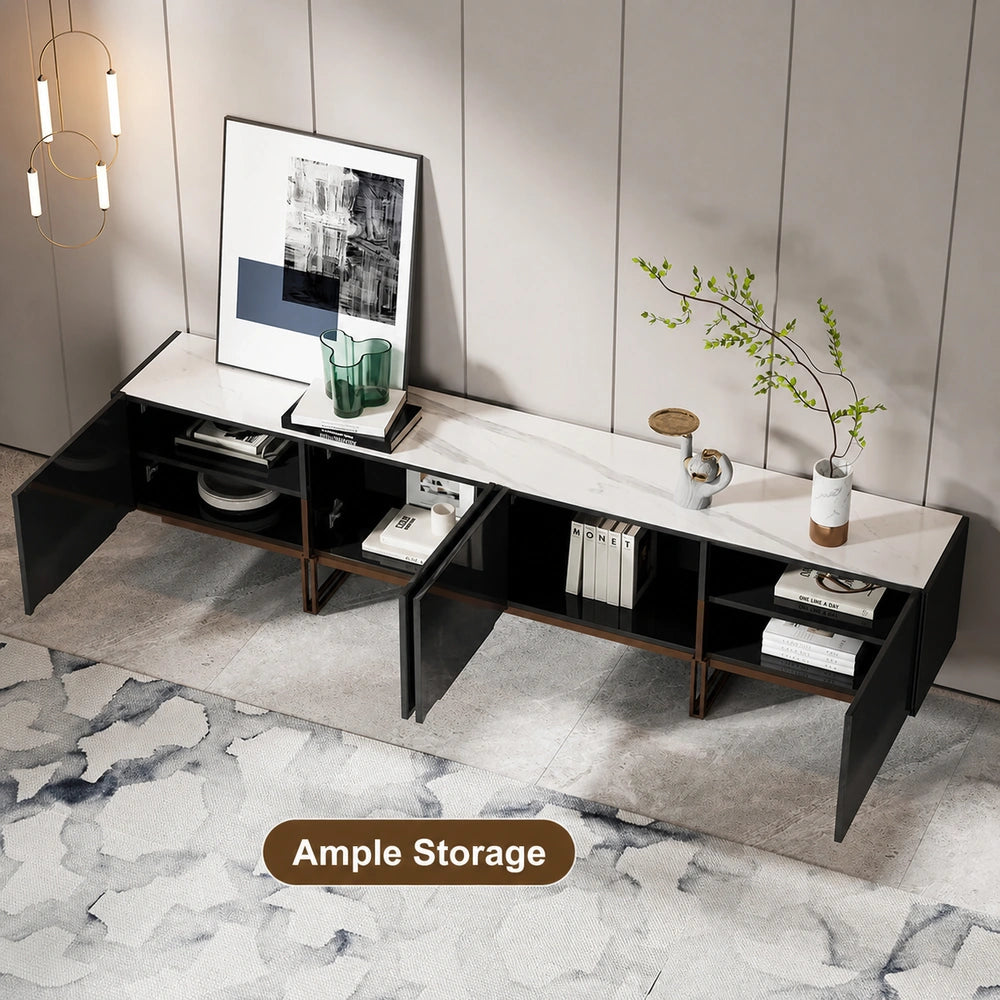 Auro Sintered Stone Fluted TV Console
